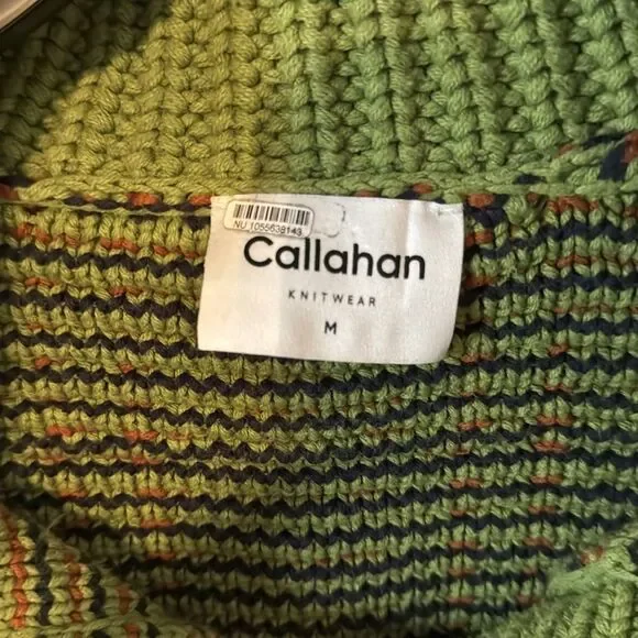 Green Plaid Button-Front Knit Cardigan - Picture 6 of 7